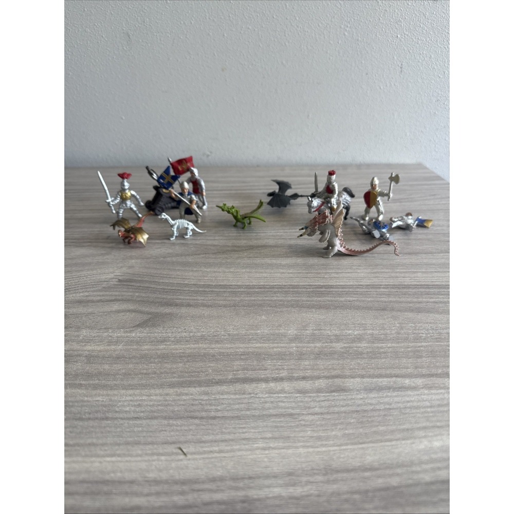 Safari Limited Fantasy Medieval Knights Horses Dragon Miniature Figures Lot